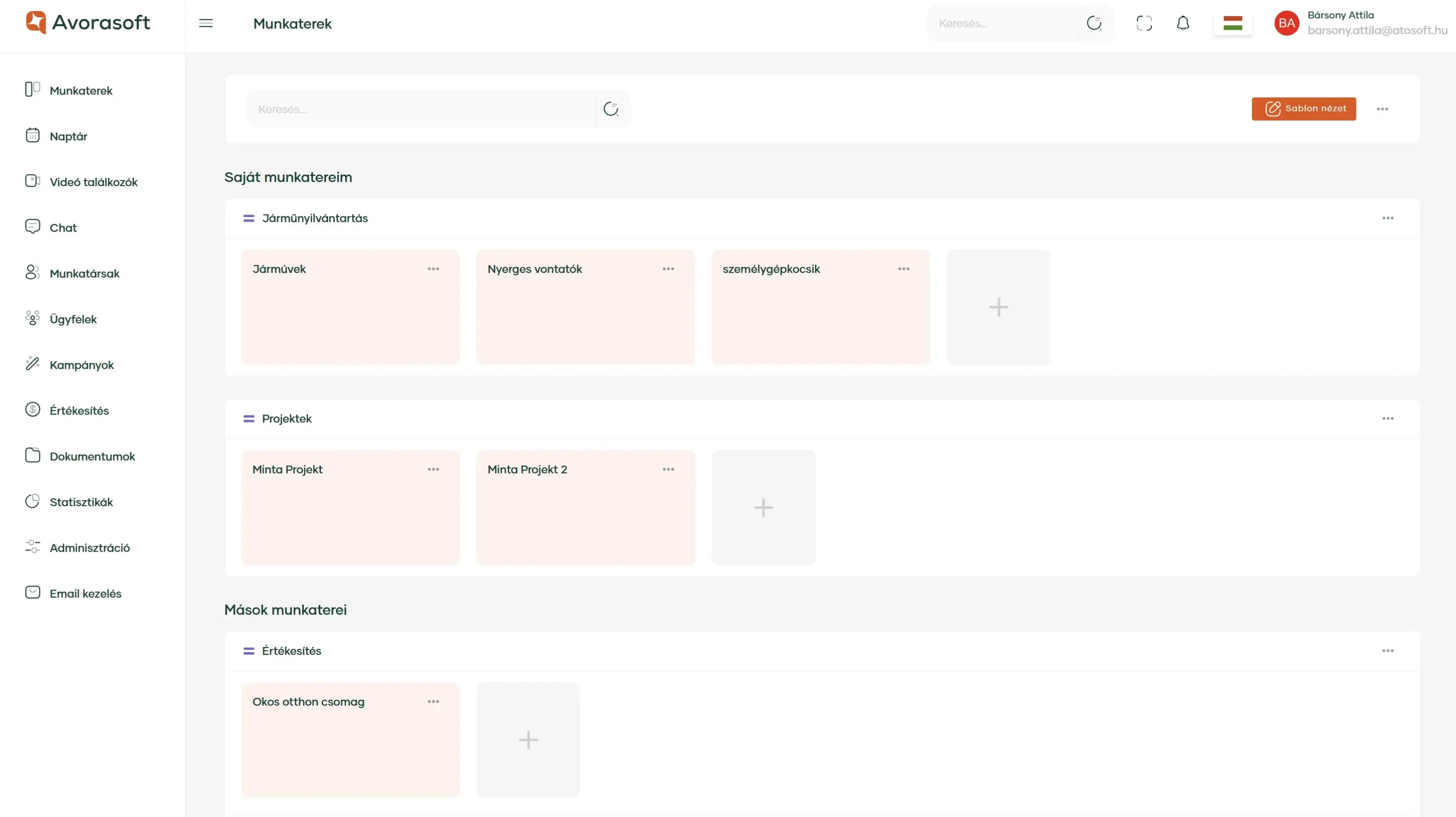 Avorasoft CRM dashboard